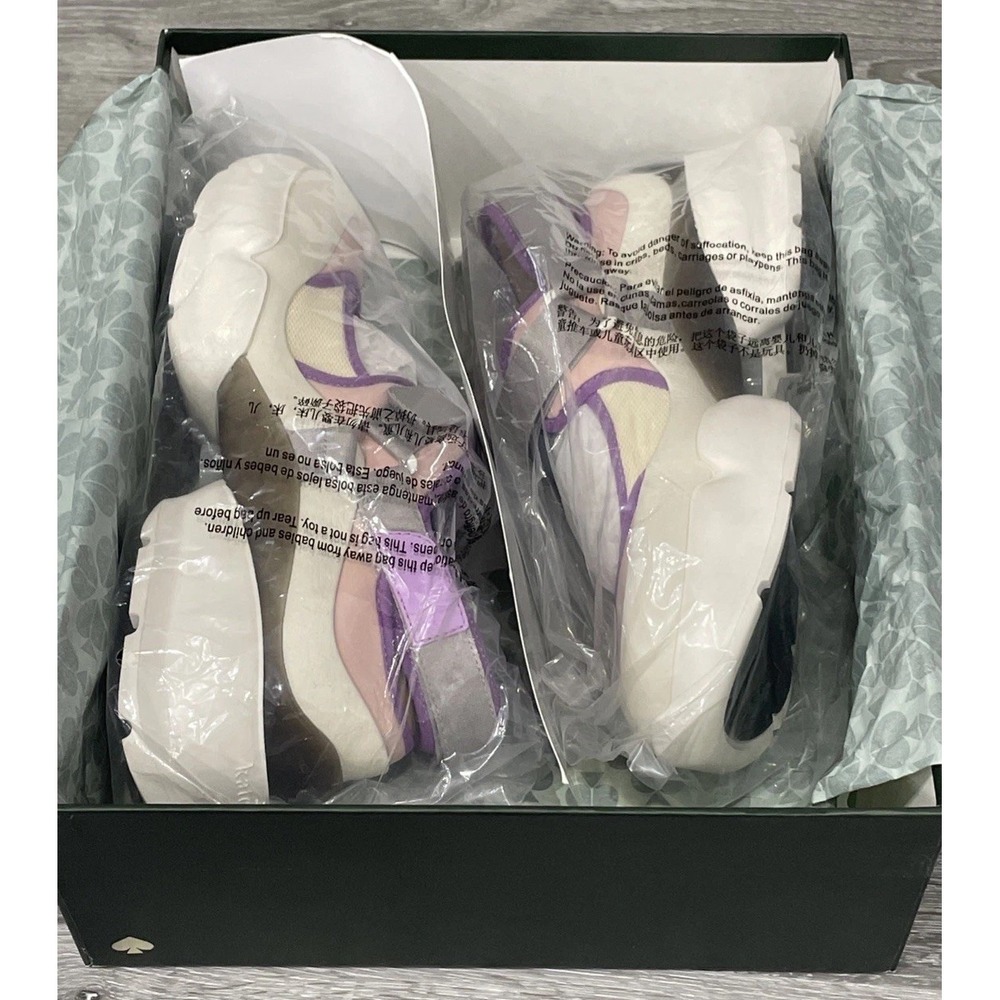 Kate Spade Cloud Cut Out Pink Purple Sneaker Sandals Womens Size 8.5B New - Picture 4 of 7